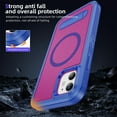 thumbnail image 7 of ELEHOLD for iPhone 11 Case,Compatible with Mag Safe Accessory,Magnetic Heavy Duty Drop Protection Invisible Kickstand Rugged Military-Grade Protective Phone Case ,Blue+Rose, 7 of 7