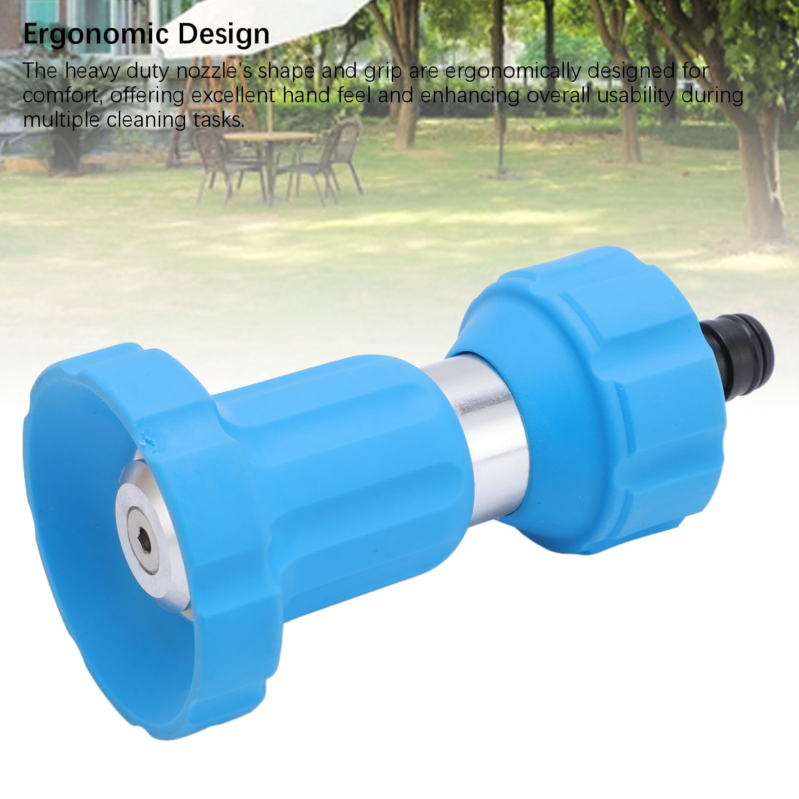Xirurus Garden Hose Nozzle Stainless Steel Fireman Style Heavy Duty Sprayer for Plants Watering Car Pet Washing 2.16x4.3x2.5 inches