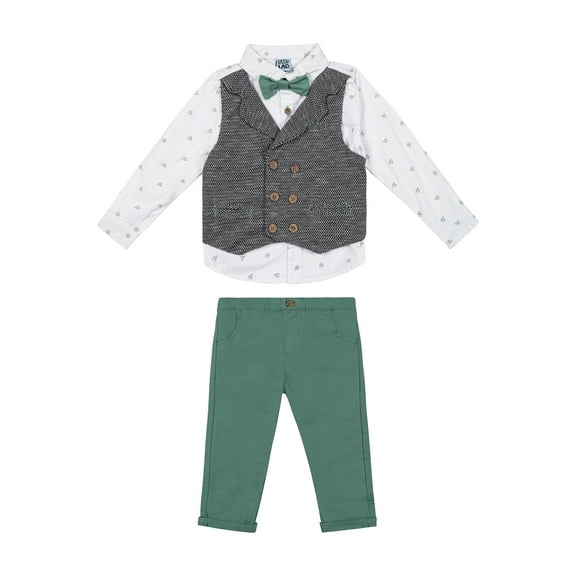 Little Lad Toddler Boys' Mock Vest and Pant, 3-Piece Set, Sizes 2T-4T