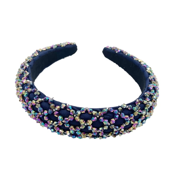 Sonducket Diademas con cuentas de cristal para decoración de cabeza gruesa, broche de moda para el cabello, tocado de aro, regalo para mujeres y niñas, Accesorio para el cabello Vistoso Sonducket AP010973-08B