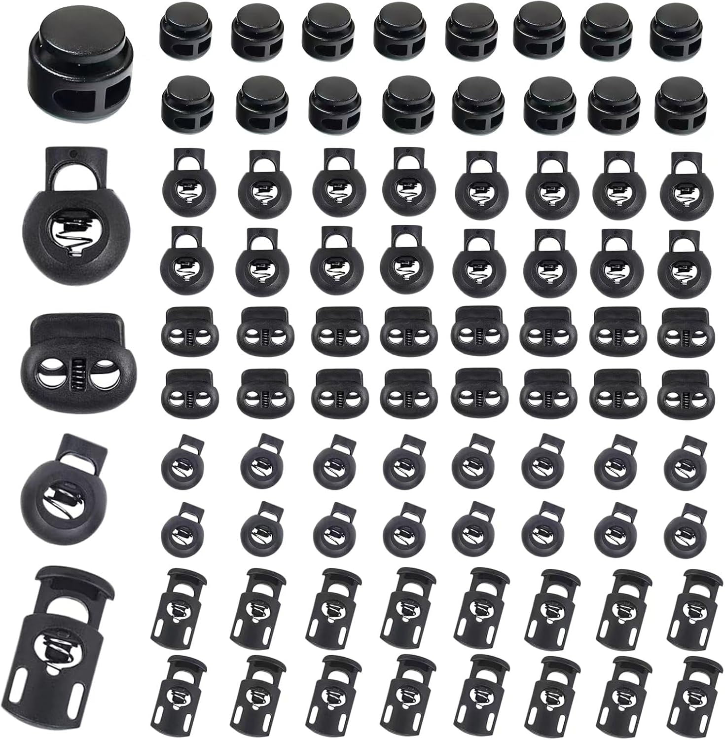 Fermacavo A Molla In Plastica Sourcing Map – 12 Pezzi, Foro 6,2 Mm, Regolatori Per Cordini Elastici, Zaini E Cappelli