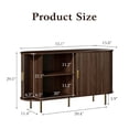 thumbnail image 6 of Aisword Sideboard Buffet Cabinet with Storage,Mid Century Modern Fluted Accent Coffee Bar Console Table,Tambour Sliding Doors& Adjustable Shelf for Kitchen, Living Room, Entryway, 55 Inch Dark Walnut, 6 of 6