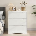 thumbnail image 3 of 3 Drawer Dresser, 32"H Modern Wood Storage Cabinet with Embedded Handle for Bedroom,Office,White Dresser, 3 of 9