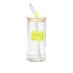 thumbnail image 5 of Vaso de agua de vidrio con tapa y pajita | Vaso con decoración de mariposa desmontable | Vaso reutilizable para café y bebidas frías, 5 of 6