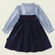 thumbnail image 4 of Odeerbi 2-8 Años Vestido de Algodón de Manga Larga Con Volantes Vestido de Princesa Con Lazo A Rayas Vestido de Uniforme Para Niños Con Cuello Redondo, 4 of 9