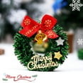 thumbnail image 4 of 10PC Merry Christmas Five-Pointed Star Mini Wreath with Bell Bow Vine Circle for Holiday Tree Decorations and Festive Ornaments, 4 of 8