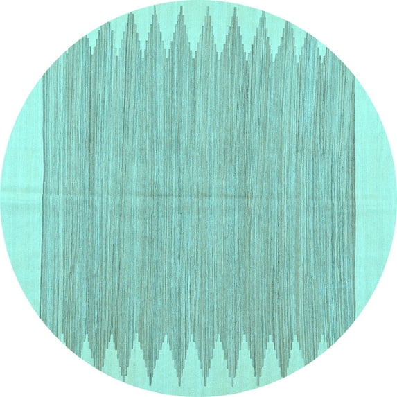 Ahgly Company Indoor Round Solid Light Blue Modern Area Rugs, 6' Round