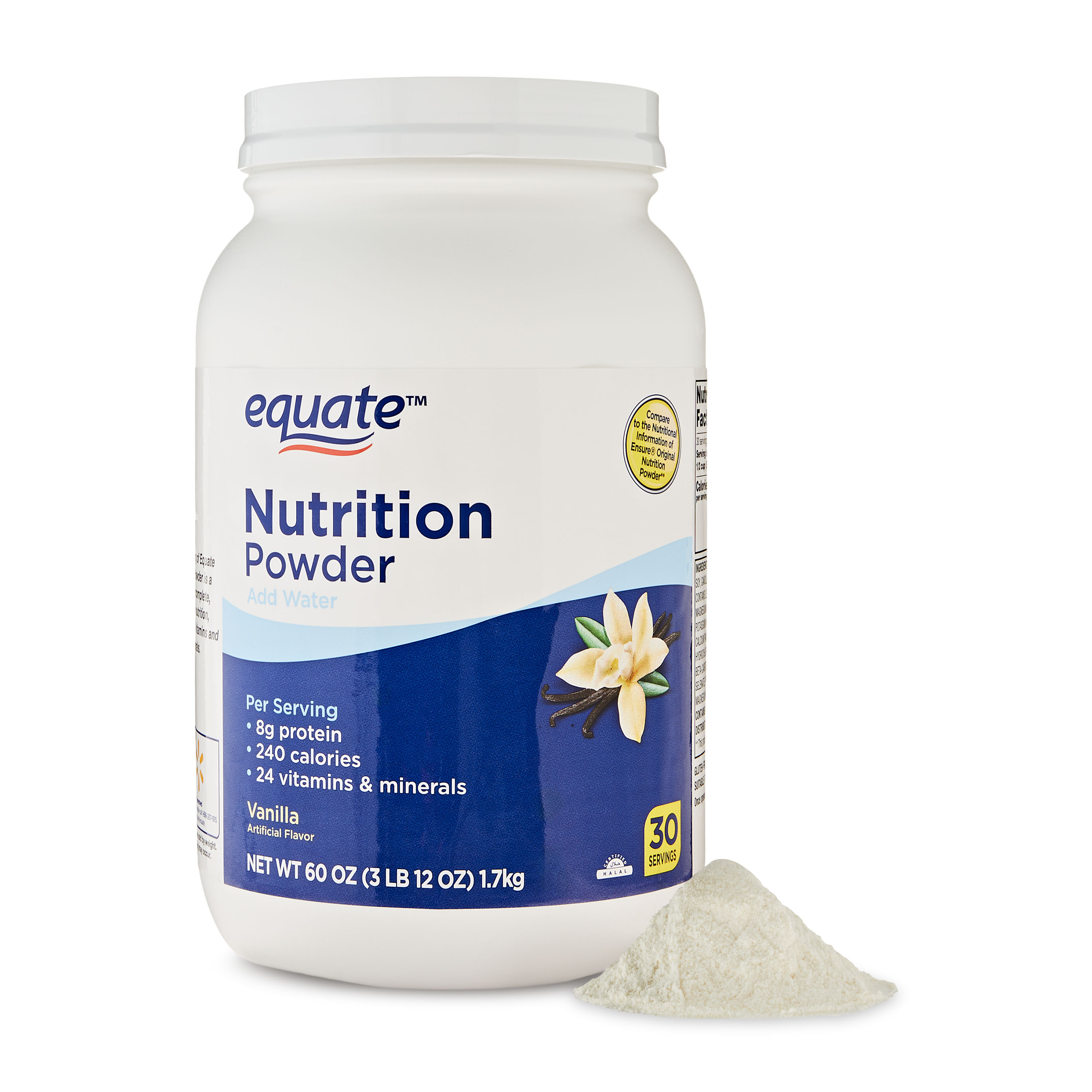 Polvo de nutrición para adultos Equate, vainilla, 3.77 lbs, 30 porciones 7
