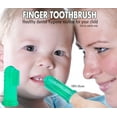 thumbnail image 5 of Brilliant Infant Baby Finger Toothbrush – Soft Silicone Gum Massager & Teether Brush, 2pk, Green, 5 of 9