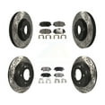 thumbnail image 1 of Transit Auto Front Rear Coated Drilled Slotted Disc Brake Rotors and Semi-Metallic Pads Kit for Car Kia Forte Forte5 Koup KDF-100304, 1 of 11