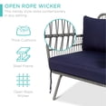 thumbnail image 4 of Best Choice Products Outdoor Woven Rope Sectional Patio Furniture, L-Shaped Conversation Set w/ Table - Gray/Navy, 4 of 8