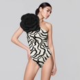 thumbnail image 4 of Traje de baño de una pieza con relleno y un solo hombro con flores tridimensionales en 3D para mujer, 4 of 6