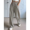 thumbnail image 6 of Women'S Striped Wide Leg Lounge Pants Knot Front High Waisted Baggy Pants Trousers Streetwear Black & White XL, 6 of 8