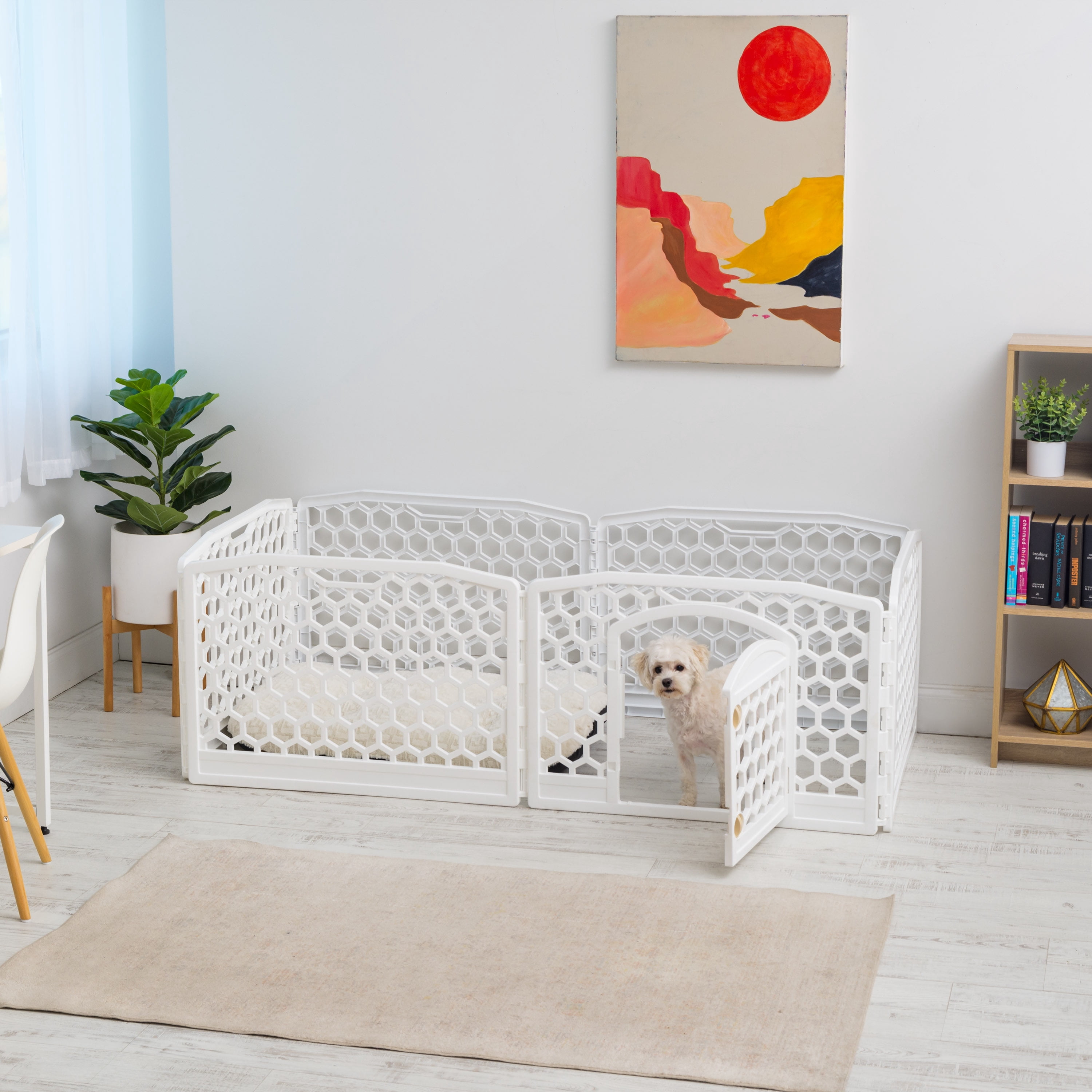 IRIS, Dog Exercise Playpen, White, 24-in, 6-Panel
