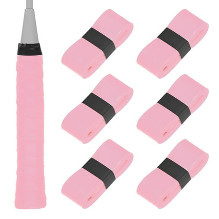 Uxcell 6-Pack Tennis Racket Grip Tape Anti-Slip Sweat Absorbent Tennis Overgrip Grip Tape for Pickleball/Racquetball/Badminton Light Pink