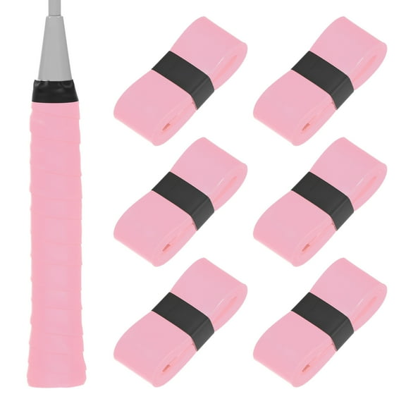 Uxcell 6-Pack Tennis Racket Grip Tape Anti-Slip Sweat Absorbent Tennis Overgrip Grip Tape for Pickleball/Racquetball/Badminton Light Pink