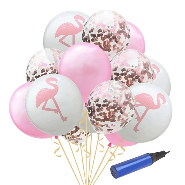 15 Piezas De Látex Inflador Hawaiano Flamenco Confeti Accesorio Decorativo Perfecto De Fotografía F Colco conjuntos de globos de látex