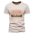 thumbnail image 1 of Camiseta de algodón de calidad para hombre, camiseta ajustada de manga corta con cuello redondo, camisetas gráficas, ropa de verano para hombre, 1 of 5