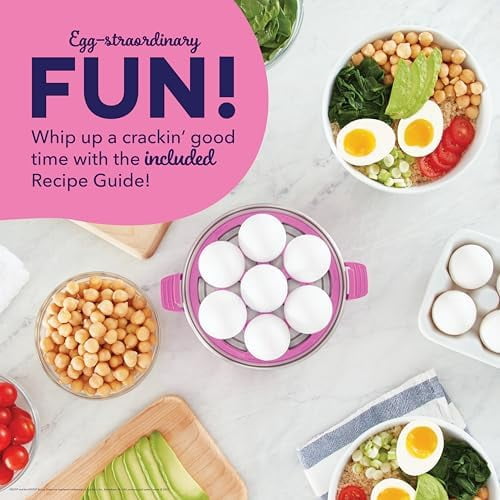 PEEPS &  Rapid Egg Cooker - Boiler, Poacher & Steamer - Includes Measuring & Recipe Guide - Dishwasher Safe - BPA Free - Holds 7 Eggs, Pink