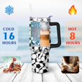 thumbnail image 3 of 40 Oz Football Themed Tumbler with Handle and Straw, Double Wall Vacuum Reusable Stainless Steel Water Bottle Leak Proof Insulated Travel Mug Iced Coffee Cup Perfect Gift for Birthday, 3 of 5