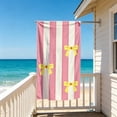 thumbnail image 6 of Fashionable Striped Beach Towel - Super Soft & Fast-Drying Microfiber Bath Towel, Lightweight & Portable for Beach, Swimming, and Picnics Multicolor, 6 of 6
