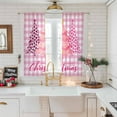 thumbnail image 5 of Pink Christmas Trees Sheer Curtains 72 Inches Long, Leopard Print Xmas Tree Winter Plaid Light Filtering Window Curtains for Living Room, Rod Pocket Voile Sheer Curtain Drapes, 52"Wx72"L, 2 Panels, 5 of 9
