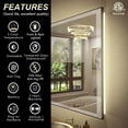 thumbnail image 2 of GODCHAR 36x24 Super Bright Front and Back LED Lighted Anti-Fog Wall Bathroom Vanity Mirror in Tempered Glass & ETL, 2 of 12