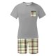 thumbnail image 5 of Mens Slim Fit Manga Corta Botón Abajo Camisas Cuello Redondo Impresión Set Deportivo, Cintura Elástica Traje Casual, 5 of 6