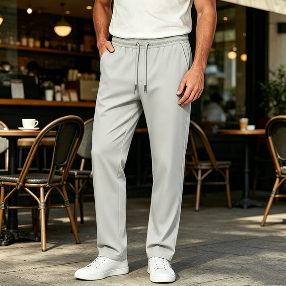 sageysalite Athletic Pants for Men Drawstring Elastic Waist Lightweight Quick Drying Breathable Workout Casual Pants with Pockets