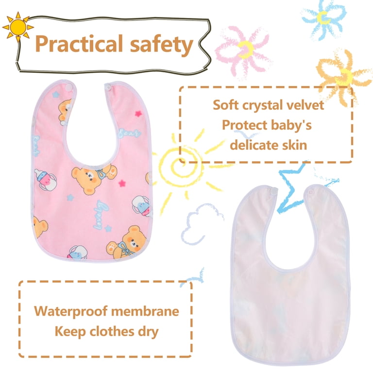 Lzvxtym 10 Pack Baby Waterproof Snap Bibs, Multicolor photo 5