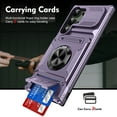 thumbnail image 5 of Case Designed for Samsung Galaxy S25 Edge, Hybrid Back Case with Ring Stand & Hidden Card Slot & Support Magnetic Car Mount Shockproof Fall-Protection Slim Phone Cover for Galaxy S25 Edge, Violet, 5 of 7