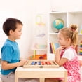 thumbnail image 3 of Kiditos Fast Sling Puck Game 2-in-1, Wooden Board Game, Portable and Sturdy Desktop Toy, Checker Board Game, Tabletop Game for Kids and Adults 15.35" x 9.06" Board with Color Puck for School or Travel, 3 of 9