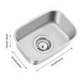 thumbnail image 2 of 12.6*8.66*4.72in Small Stainless Steel Narrow Rectangle Undermount Sink Compact Bar Sink Kitchen, 2 of 19