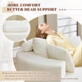 thumbnail image 4 of Muumblus Oversized Round Lounge Chaise Chair Indoor,Corduroy Boneless Cloud Couch with 3 Pillows, No Assembly Required, Modern Accent Chair for Living Room, Beige Chenille, 4 of 12