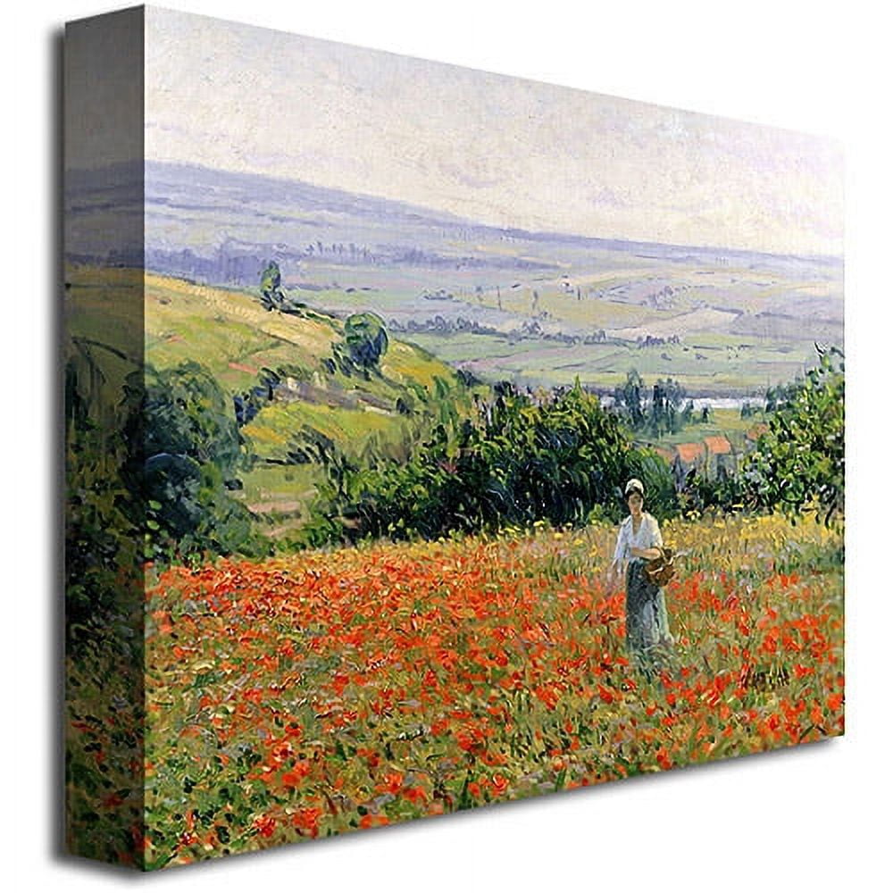 Trademark Fine Art "Woman in a Poppy Field" Canvas Wall Art by Leon Giran Max