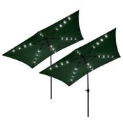 Yescom 9ft Led Lighted Patio Market Umbrella Outdoor Solar Powered Table Umbrella 8 Ribs 32 Lights Uv30 Walmart Com Walmart Com