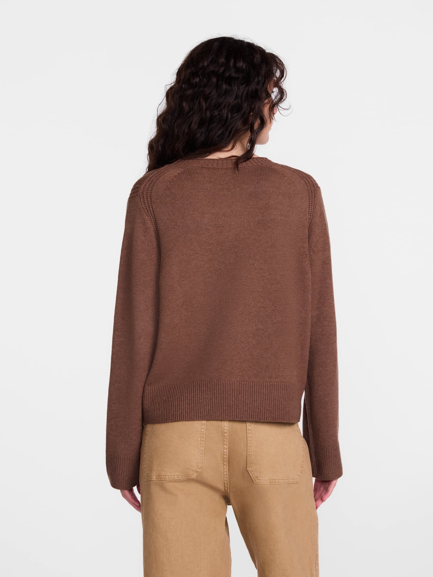 Scenario Women's and Women's Plus Cozy Crewneck Sweater with Long Sleeves, Sizes XS-4X