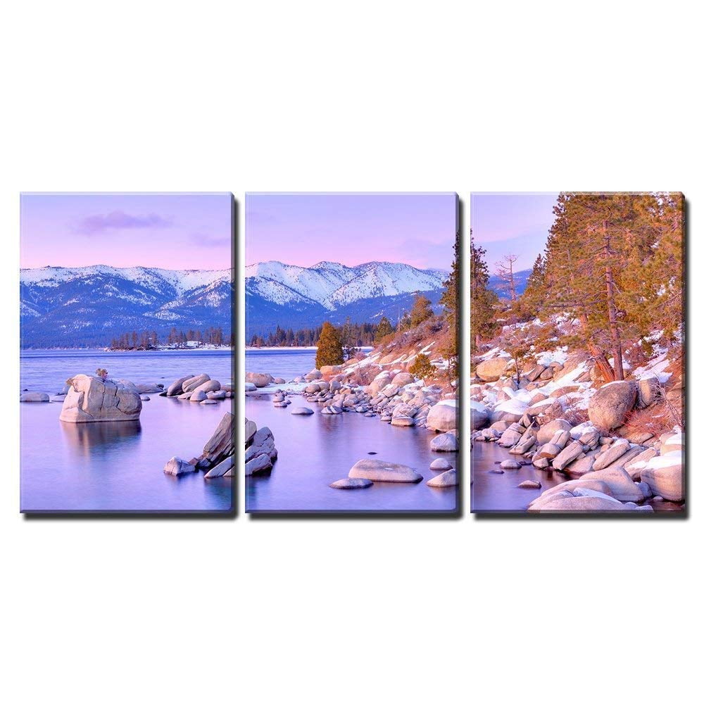 Wall26 3 Piece Canvas Wall Art Lake Tahoe Modern Home Decor