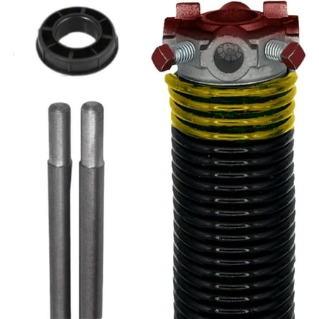

Garage Door Torsion Spring (250 X 1.75 X 39) | 1 Nylon Bushing + Winding Bars | Right Hand Replacement (Left Side) (Cone Color: Red)