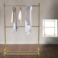 thumbnail image 3 of Wildnix Gold Clothing Hanging Rack, Modern Free Standing Clothes Display Stand, Sturdy Iron Frame with 2 Crossbars, 40kg Capacity, 3 of 6
