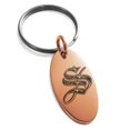 thumbnail image 1 of Stainless Steel Letter S Initial Royal Monogram Engraved Small Oval Charm Keychain Keyring, 1 of 1