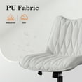 thumbnail image 6 of Genpo Desk Chair, Armless Desk Chair with Wheels, White PU Leather Small Computer Desk Chairs for Small Place Home Bedroom Vanity Makeup, 6 of 6