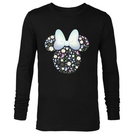 Disney Minnie Mouse April Birth Month Birthstone & Flowers - Long Sleeve T-Shirt for Men - Customized-Black