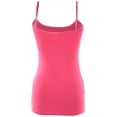 thumbnail image 3 of Ola Mari Junior Size BUILT-IN Shelf Bra Adjustable Spaghetti Strap Solid Camisole Tank Top, Coral, Small, 3 of 4