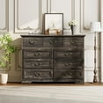 thumbnail image 2 of 9-Drawer Dresser for Bedroom, 47" Wide Dressers Wood Vintage Chest of Drawers with Natural Texture and Vintage Gold Floral Handles, Farmhouse Storage Organizer for Living Room, Hallway Entryway, 2 of 8