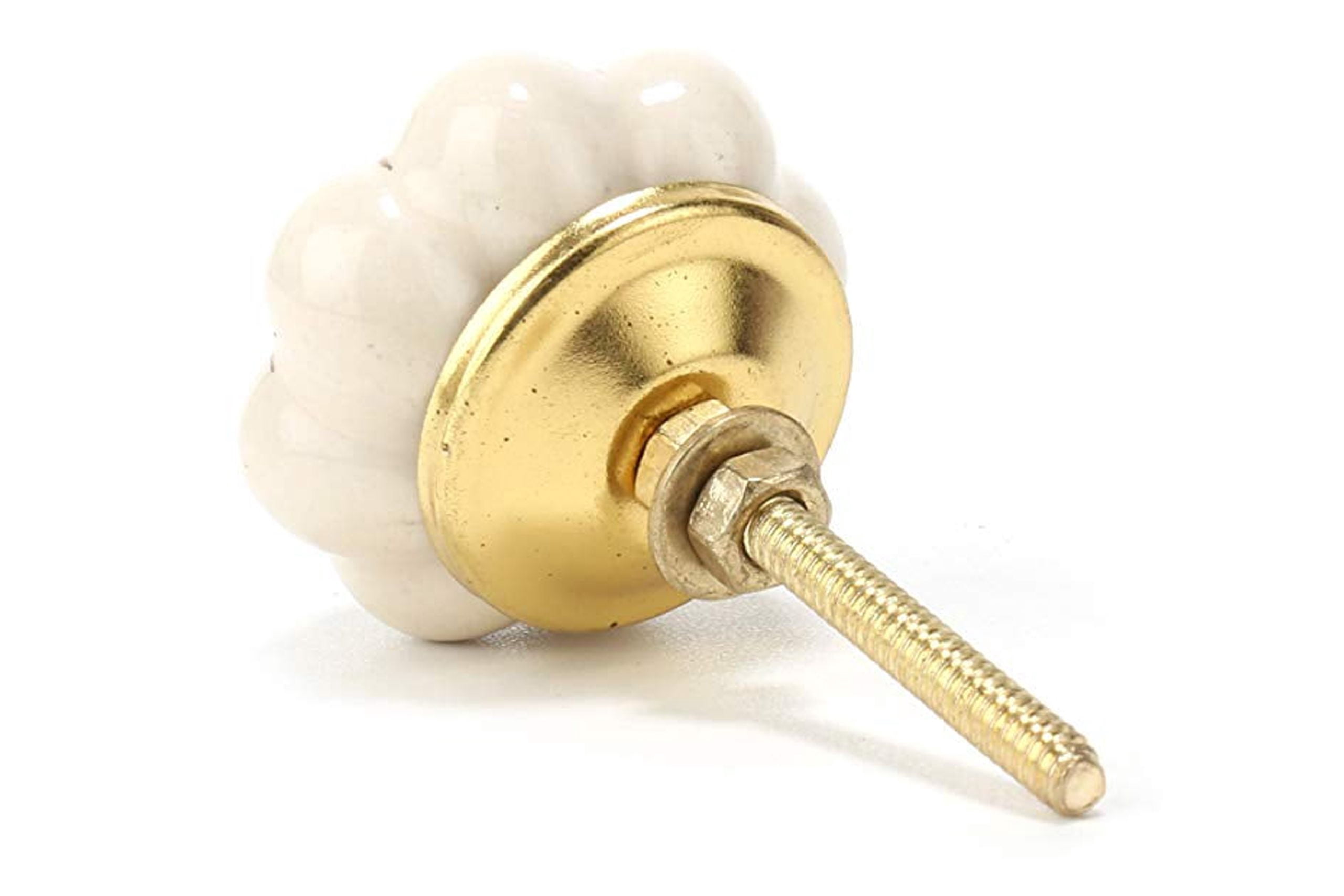 Perilla Home Set of 6 White Flower Shape Ceramic Knobs Pull And Push For Handles Cabinet Door Home Interior Decorative Knobs for Home Kitchen Cupboard Bedroom Dresser Wardrobe Drawer Pulls