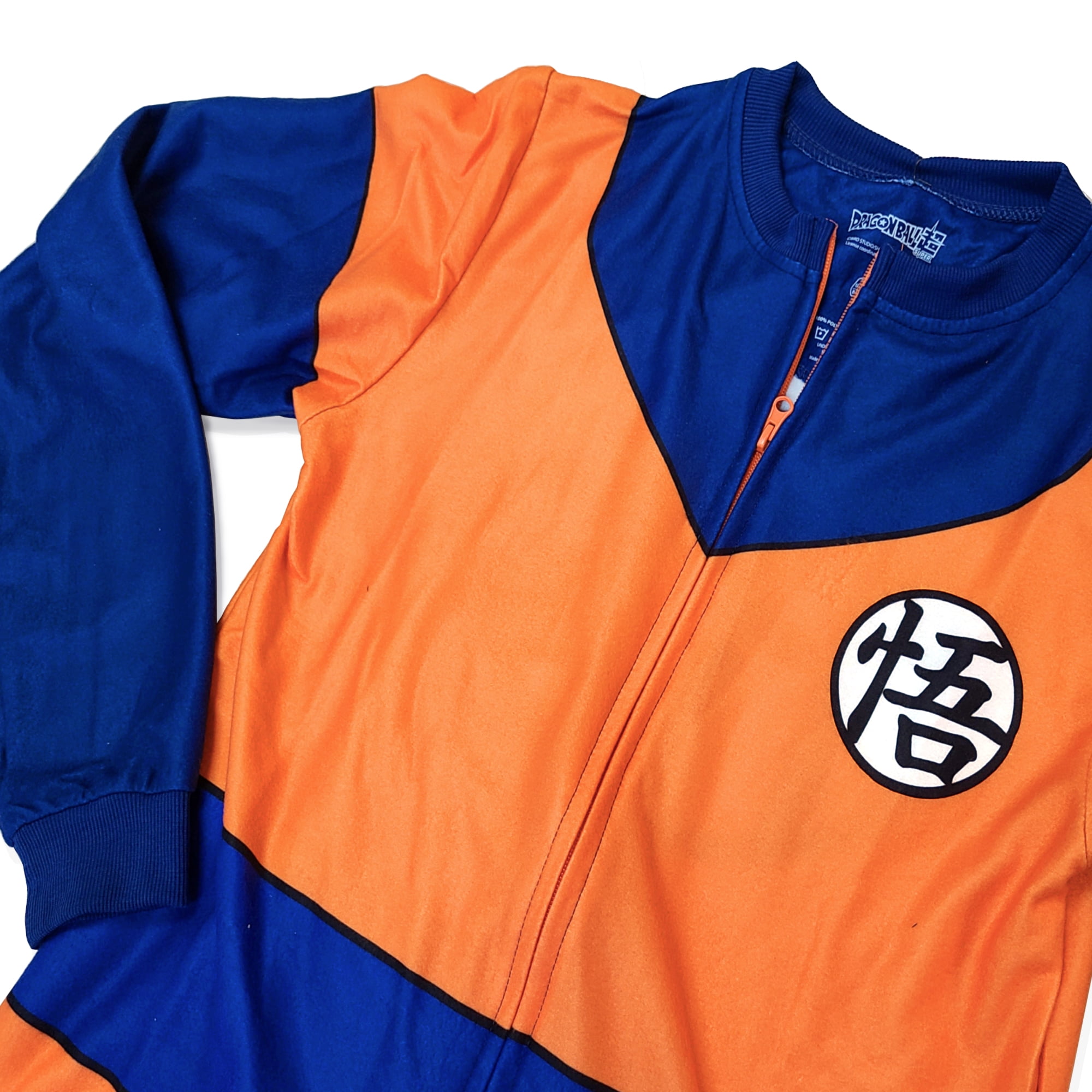 NeonPunk Dragon Ball Z Goku Adult Pajama Onesie Jumpsuit, Soft All-in-One Anime Loungewear/outfit, Iconic Blue & Orange Design, Unisex Standard Size Large