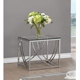 thumbnail image 1 of Square End Table with Swoop Accents Chrome, 1 of 5