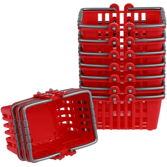 OUNONA Set of 10 Miniature Supermarket Baskets for Small Sundries Storage, Model Toys, Dollhouse Decorations