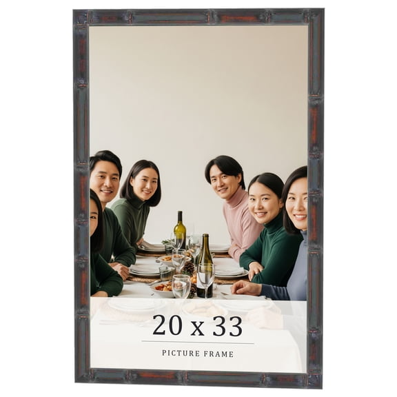 20x33 Frame Brown Bamboo with Dark Coffee/Walnut Finish | Solid Wood Picture Frame Width 0.75